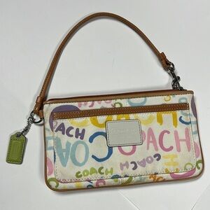 Coach Multi Graffiti F42621 Beach Large Flat Wristlet Clutch